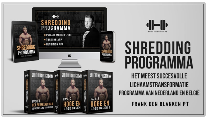 Shredding Programma van Frank den Blanken gericht op vetverlies met duidelijke cutfase en trainingsstructuur<br />

